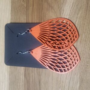Wooden orange earrings